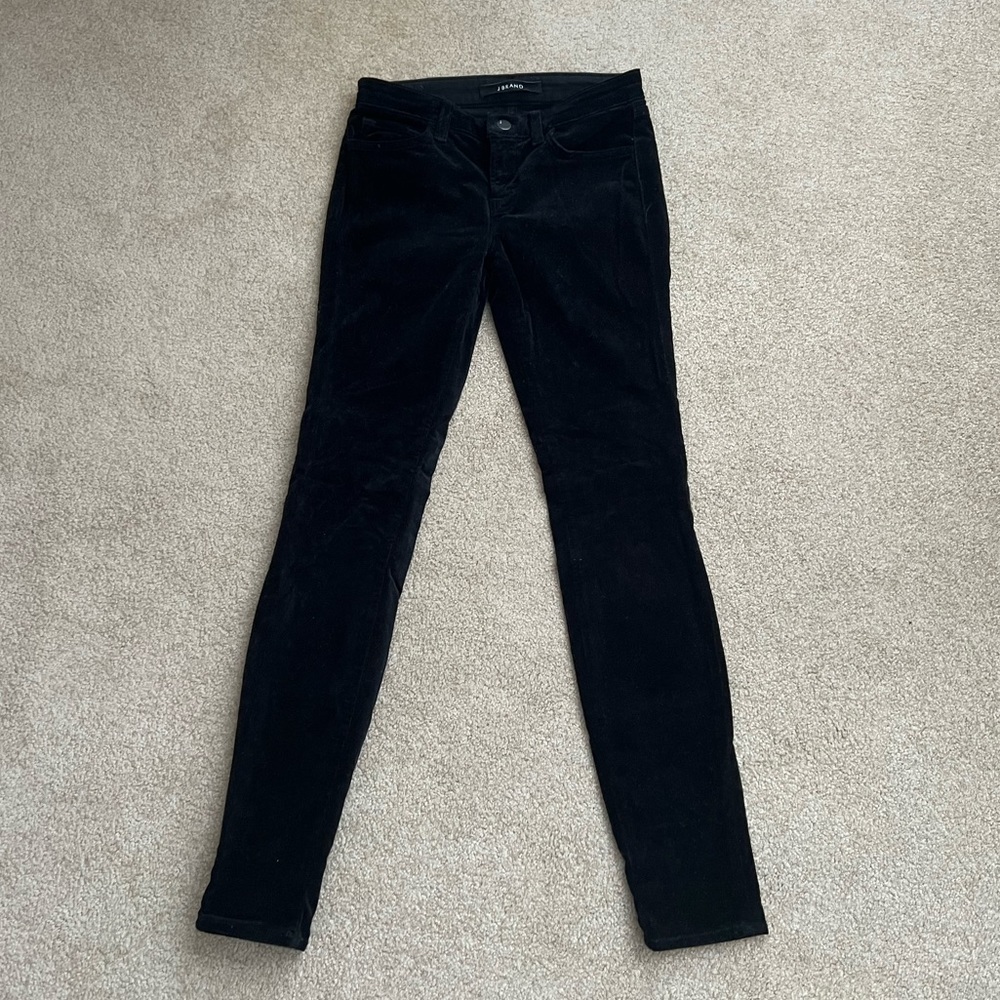 J Brand Black Velvet Skinny Jeans
